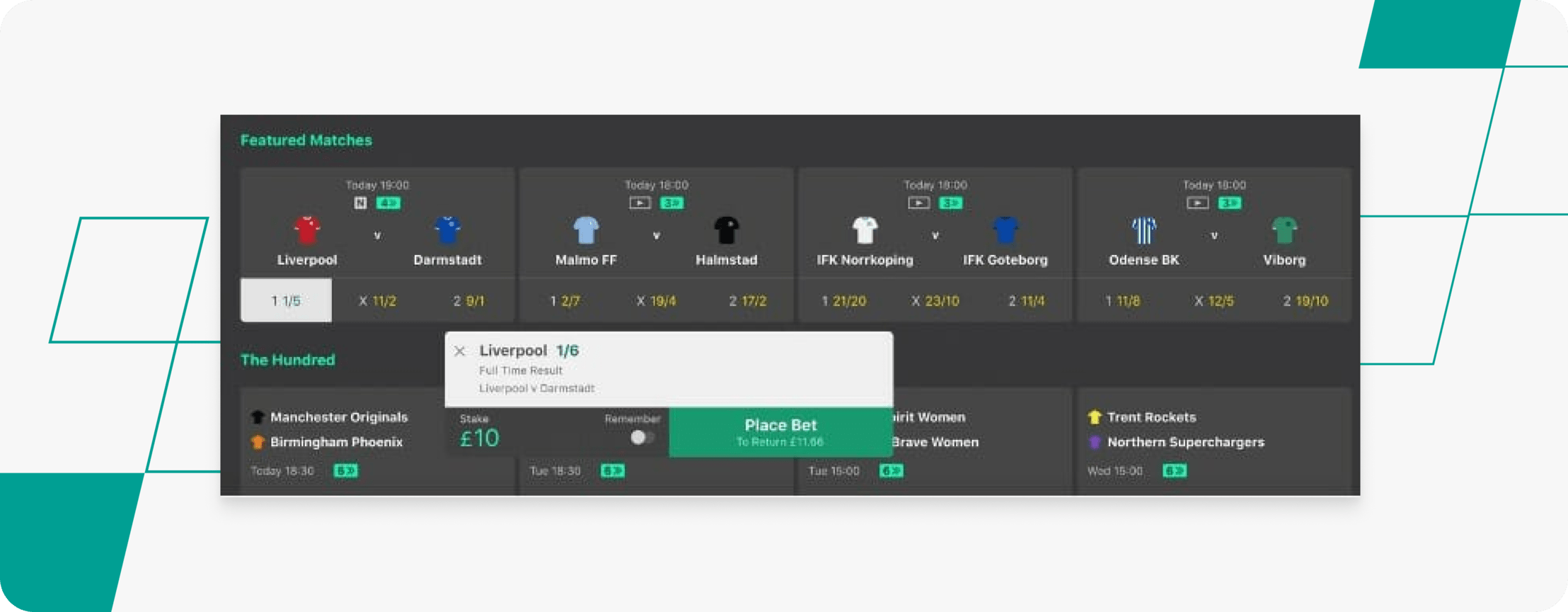 bet365 Place Bet Screenshot