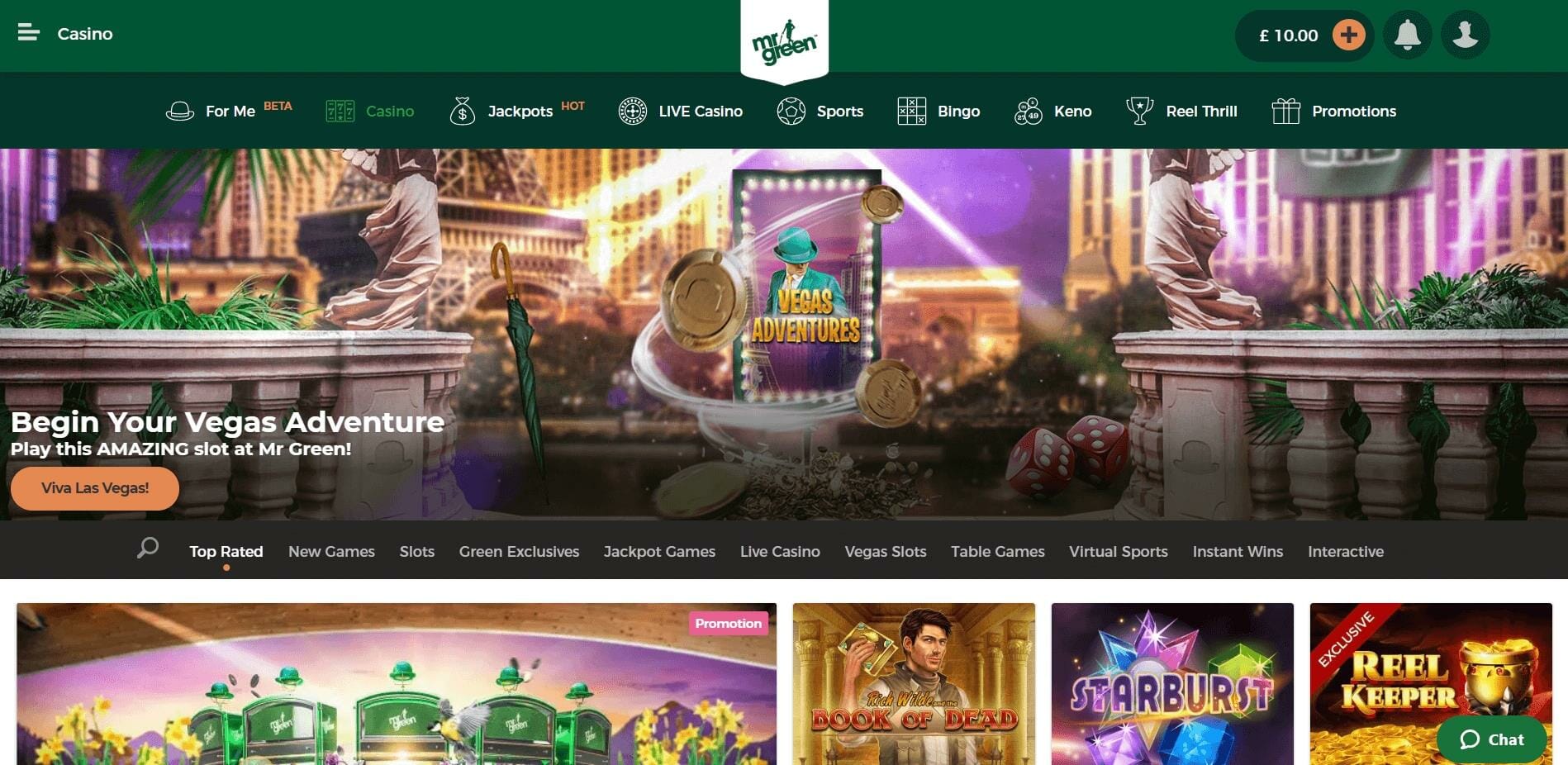 Mr Green Casino Homepage 