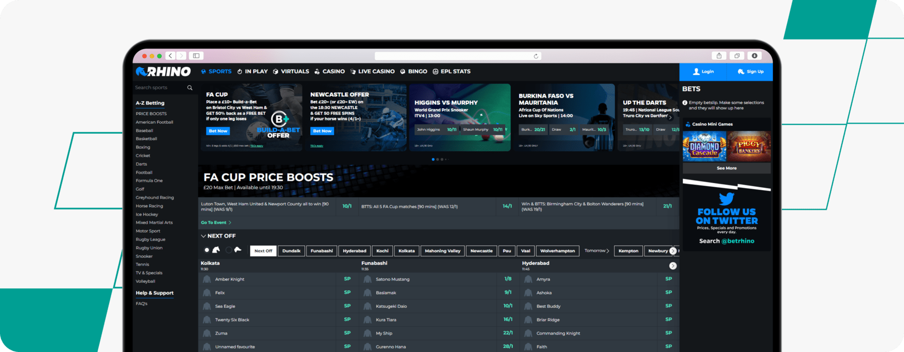 rhino.bet homepage screenshot