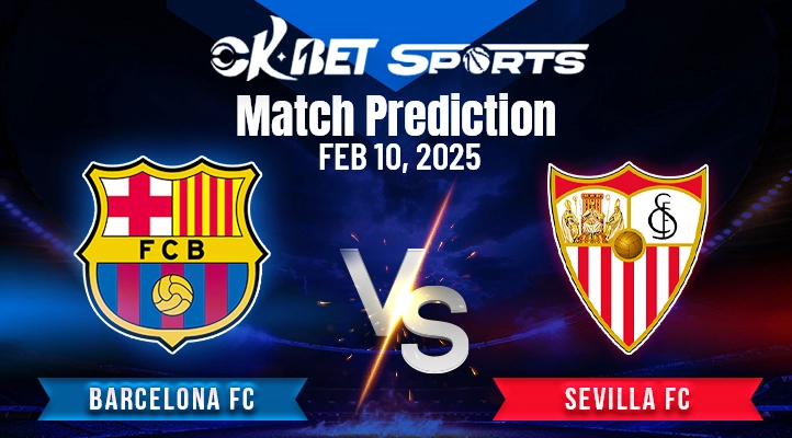 Barcelona vs Sevilla feb 10 a logo of 2 la liga teams