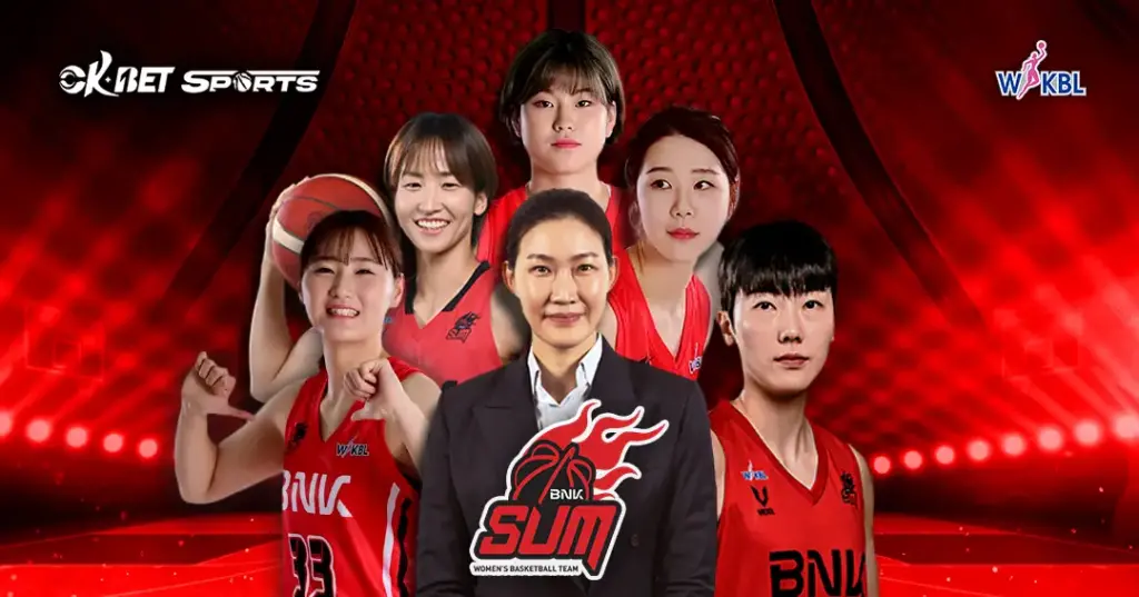 BNK Sum Basket Team Members with Head Coach